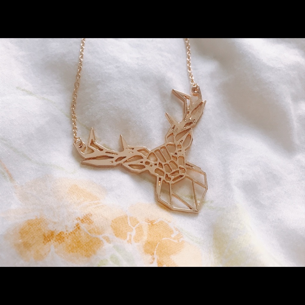 Geometric Gold Dear Necklace